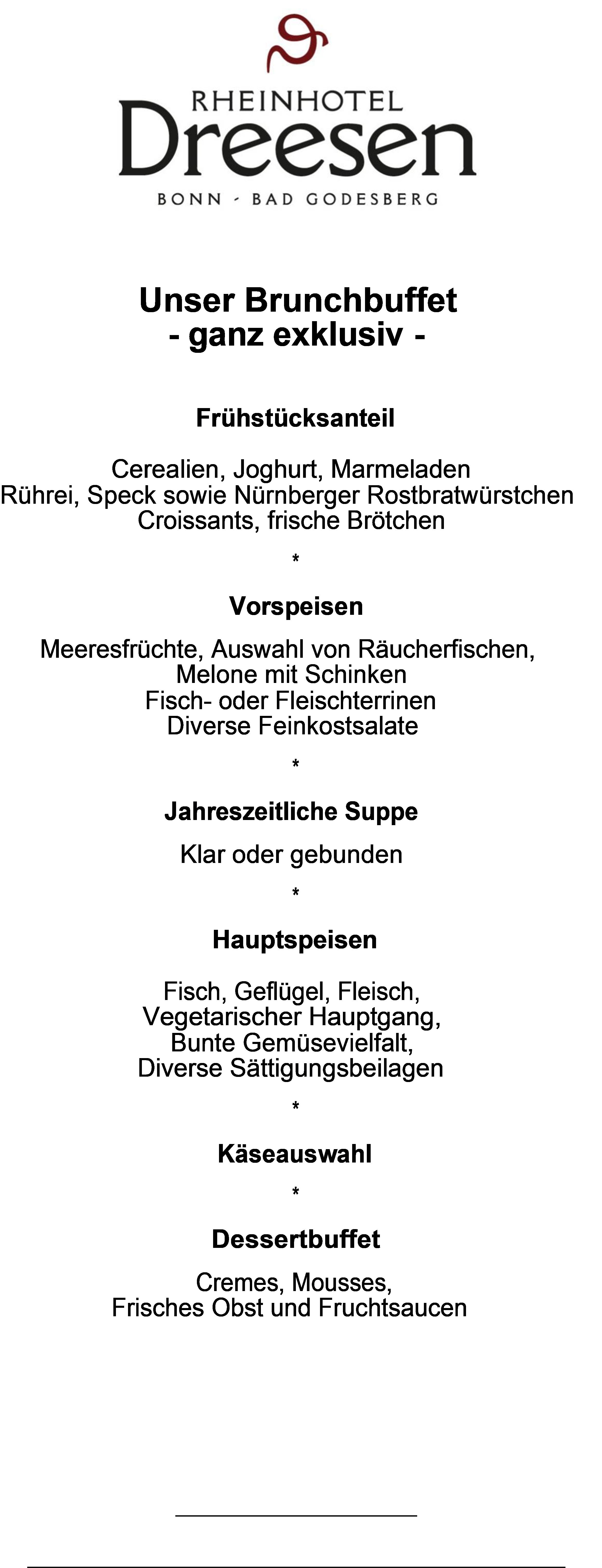 Brunchbuffet Rheinhotel Dressen